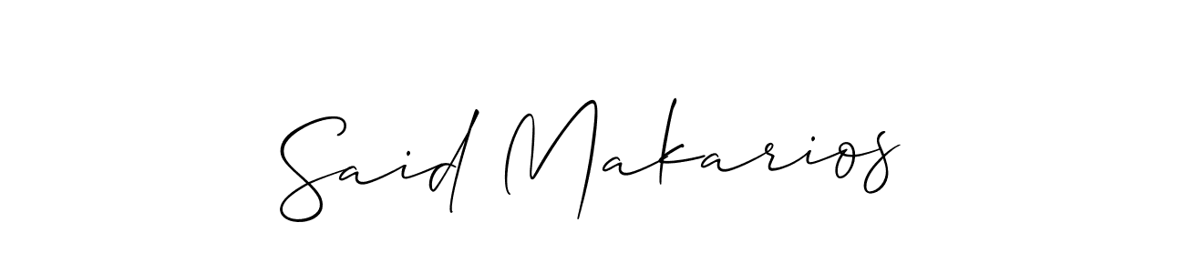 The best way (Allison_Script) to make a short signature is to pick only two or three words in your name. The name Said Makarios include a total of six letters. For converting this name. Said Makarios signature style 2 images and pictures png