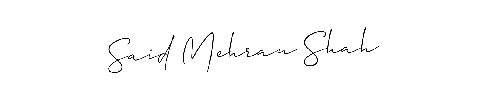 Said Mehran Shah stylish signature style. Best Handwritten Sign (Allison_Script) for my name. Handwritten Signature Collection Ideas for my name Said Mehran Shah. Said Mehran Shah signature style 2 images and pictures png