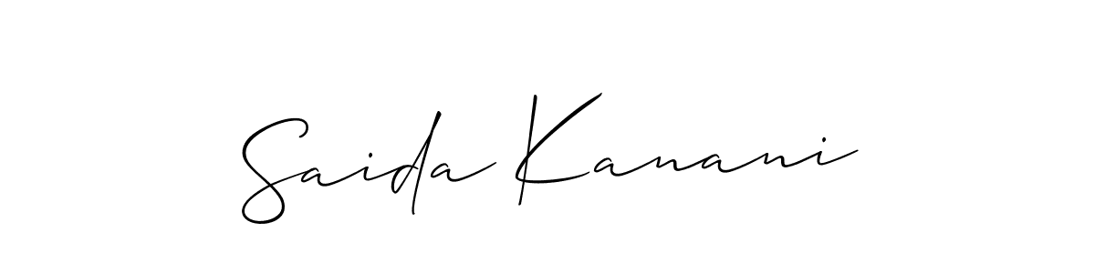 Saida Kanani stylish signature style. Best Handwritten Sign (Allison_Script) for my name. Handwritten Signature Collection Ideas for my name Saida Kanani. Saida Kanani signature style 2 images and pictures png