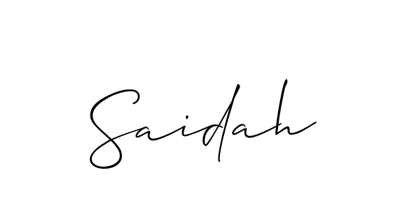 It looks lik you need a new signature style for name Saidah. Design unique handwritten (Allison_Script) signature with our free signature maker in just a few clicks. Saidah signature style 2 images and pictures png