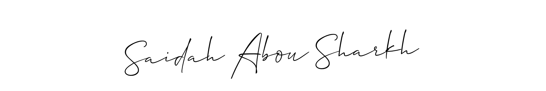 You should practise on your own different ways (Allison_Script) to write your name (Saidah Abou Sharkh) in signature. don't let someone else do it for you. Saidah Abou Sharkh signature style 2 images and pictures png