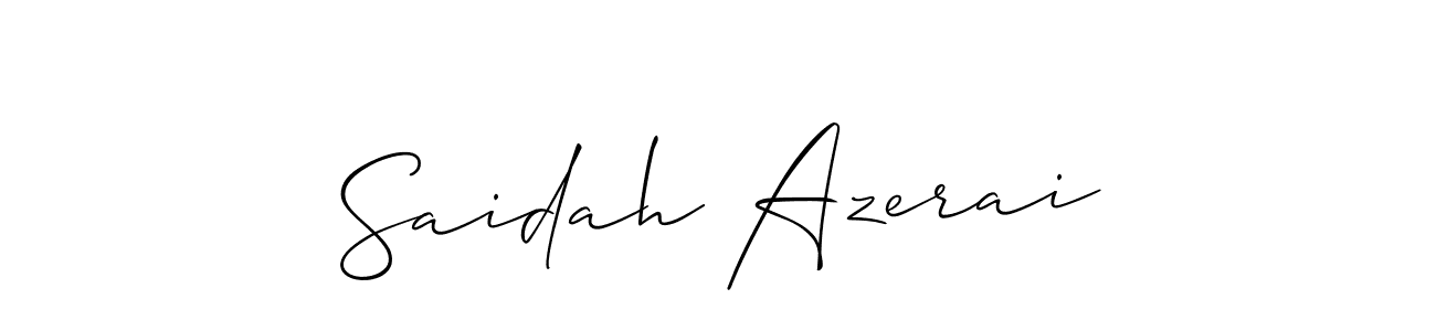 Create a beautiful signature design for name Saidah Azerai. With this signature (Allison_Script) fonts, you can make a handwritten signature for free. Saidah Azerai signature style 2 images and pictures png