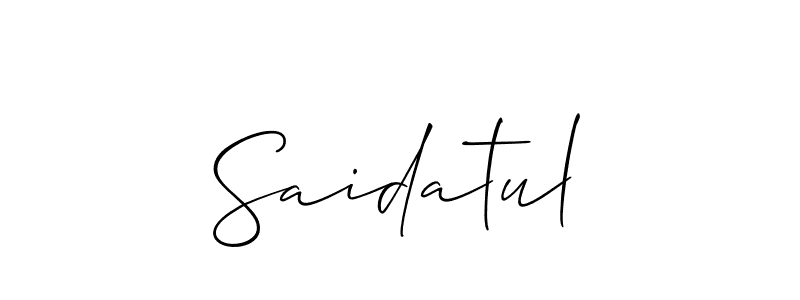 You should practise on your own different ways (Allison_Script) to write your name (Saidatul) in signature. don't let someone else do it for you. Saidatul signature style 2 images and pictures png