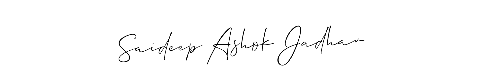 Create a beautiful signature design for name Saideep Ashok Jadhav. With this signature (Allison_Script) fonts, you can make a handwritten signature for free. Saideep Ashok Jadhav signature style 2 images and pictures png