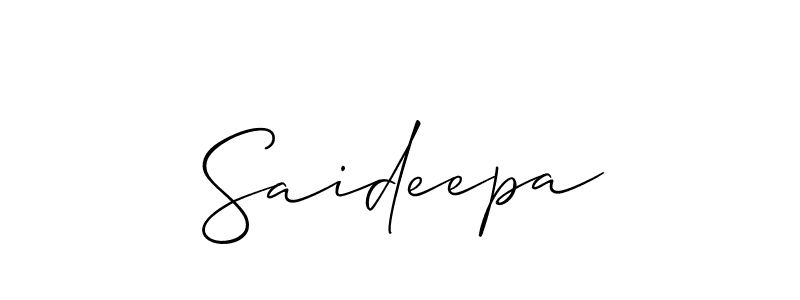 Also You can easily find your signature by using the search form. We will create Saideepa name handwritten signature images for you free of cost using Allison_Script sign style. Saideepa signature style 2 images and pictures png