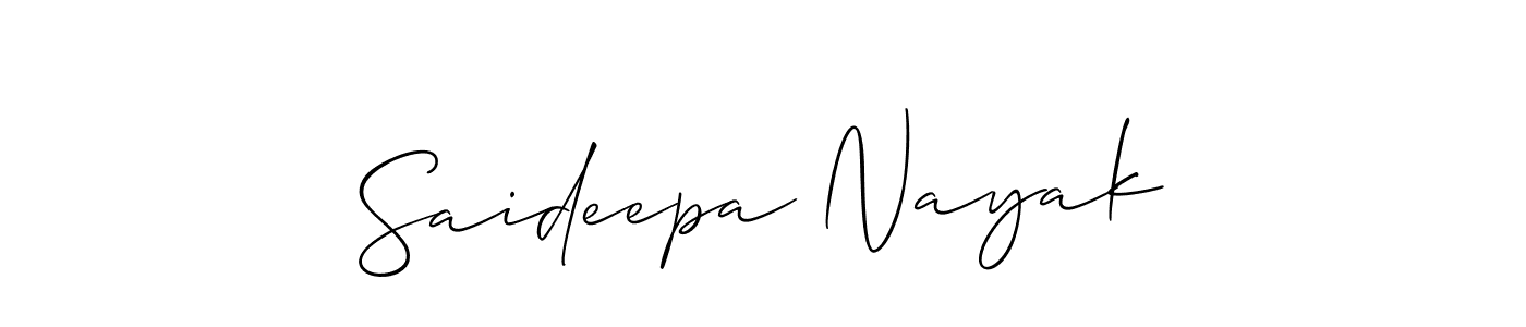 Similarly Allison_Script is the best handwritten signature design. Signature creator online .You can use it as an online autograph creator for name Saideepa Nayak. Saideepa Nayak signature style 2 images and pictures png