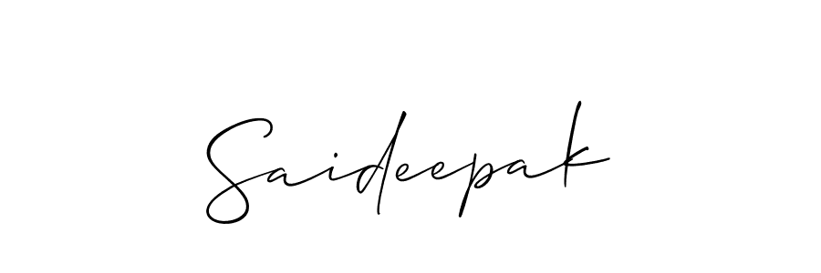 How to make Saideepak name signature. Use Allison_Script style for creating short signs online. This is the latest handwritten sign. Saideepak signature style 2 images and pictures png