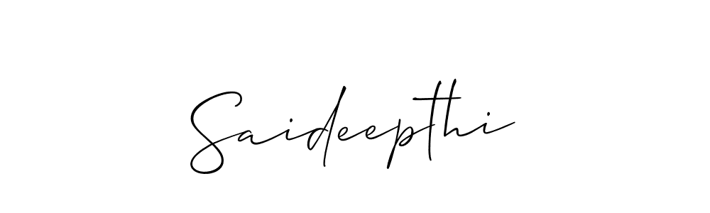 You should practise on your own different ways (Allison_Script) to write your name (Saideepthi) in signature. don't let someone else do it for you. Saideepthi signature style 2 images and pictures png
