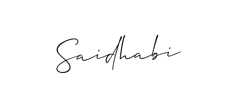 It looks lik you need a new signature style for name Saidhabi. Design unique handwritten (Allison_Script) signature with our free signature maker in just a few clicks. Saidhabi signature style 2 images and pictures png