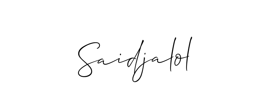 Also we have Saidjalol name is the best signature style. Create professional handwritten signature collection using Allison_Script autograph style. Saidjalol signature style 2 images and pictures png