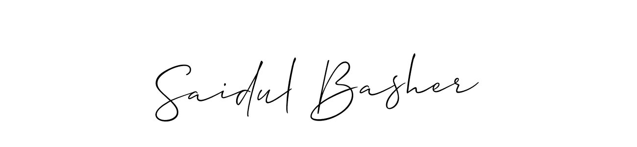 It looks lik you need a new signature style for name Saidul Basher. Design unique handwritten (Allison_Script) signature with our free signature maker in just a few clicks. Saidul Basher signature style 2 images and pictures png