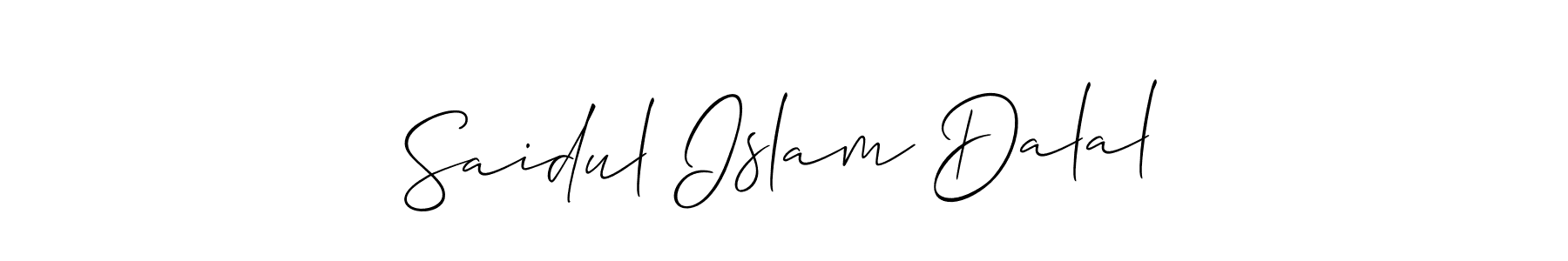 Also You can easily find your signature by using the search form. We will create Saidul Islam Dalal name handwritten signature images for you free of cost using Allison_Script sign style. Saidul Islam Dalal signature style 2 images and pictures png
