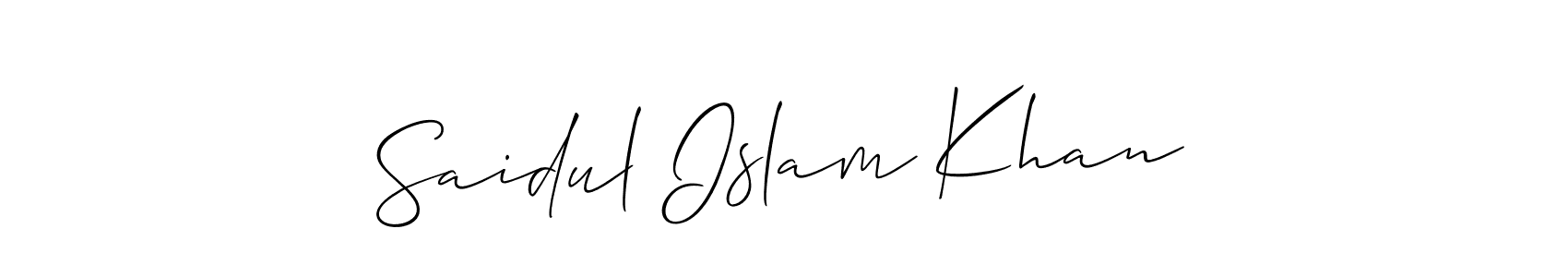 if you are searching for the best signature style for your name Saidul Islam Khan. so please give up your signature search. here we have designed multiple signature styles  using Allison_Script. Saidul Islam Khan signature style 2 images and pictures png