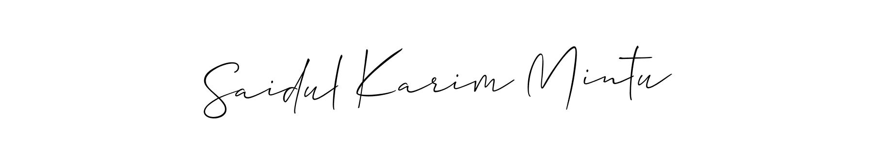 This is the best signature style for the Saidul Karim Mintu name. Also you like these signature font (Allison_Script). Mix name signature. Saidul Karim Mintu signature style 2 images and pictures png