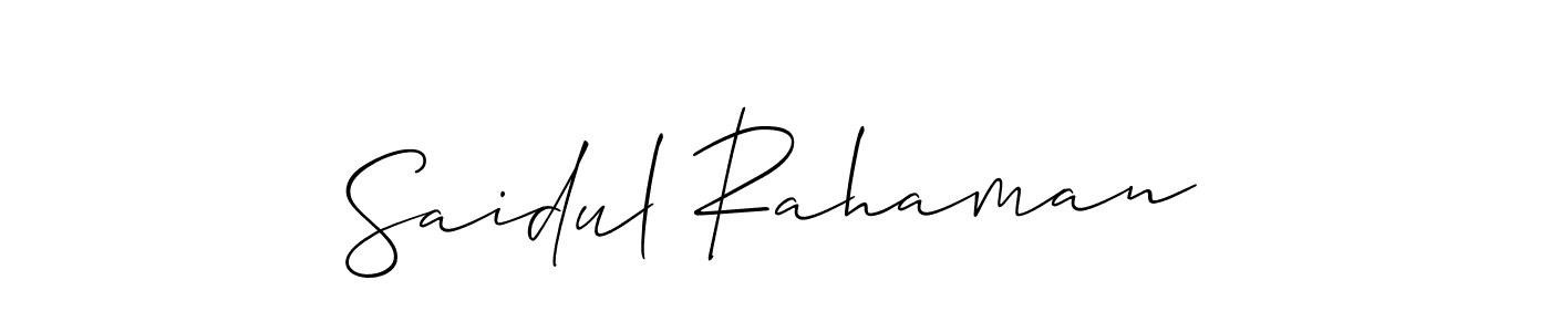 Make a beautiful signature design for name Saidul Rahaman. With this signature (Allison_Script) style, you can create a handwritten signature for free. Saidul Rahaman signature style 2 images and pictures png