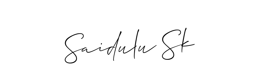 Use a signature maker to create a handwritten signature online. With this signature software, you can design (Allison_Script) your own signature for name Saidulu Sk. Saidulu Sk signature style 2 images and pictures png