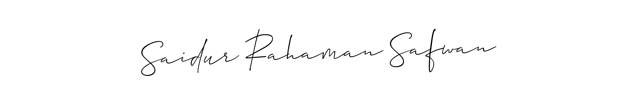 if you are searching for the best signature style for your name Saidur Rahaman Safwan. so please give up your signature search. here we have designed multiple signature styles  using Allison_Script. Saidur Rahaman Safwan signature style 2 images and pictures png