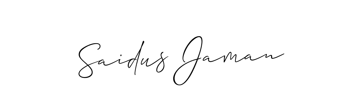 Make a short Saidus Jaman signature style. Manage your documents anywhere anytime using Allison_Script. Create and add eSignatures, submit forms, share and send files easily. Saidus Jaman signature style 2 images and pictures png