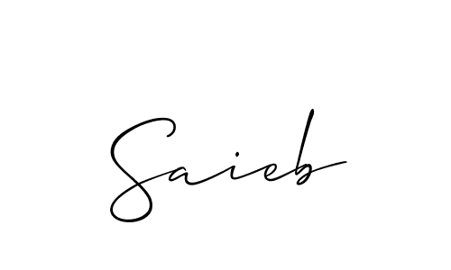 Allison_Script is a professional signature style that is perfect for those who want to add a touch of class to their signature. It is also a great choice for those who want to make their signature more unique. Get Saieb name to fancy signature for free. Saieb signature style 2 images and pictures png