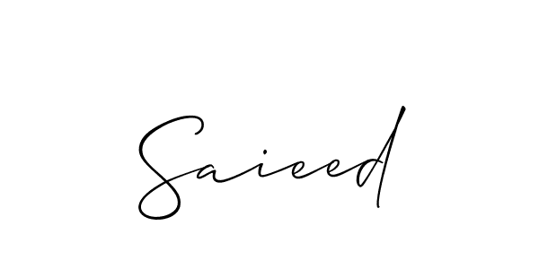 Use a signature maker to create a handwritten signature online. With this signature software, you can design (Allison_Script) your own signature for name Saieed. Saieed signature style 2 images and pictures png