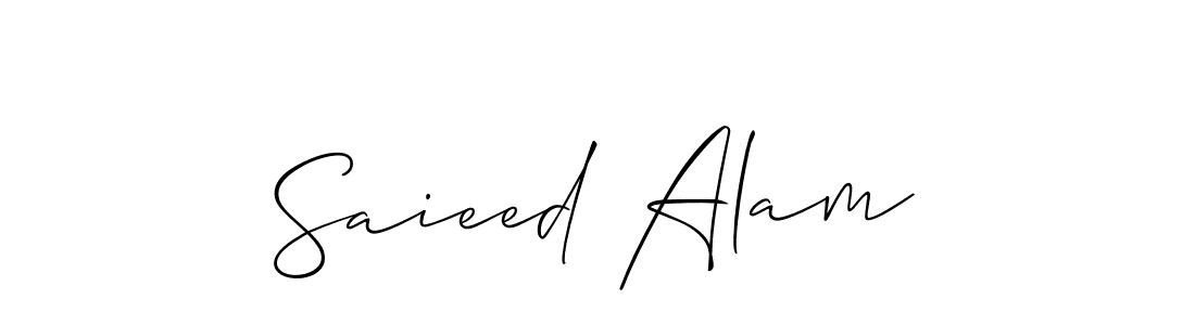 How to make Saieed Alam name signature. Use Allison_Script style for creating short signs online. This is the latest handwritten sign. Saieed Alam signature style 2 images and pictures png