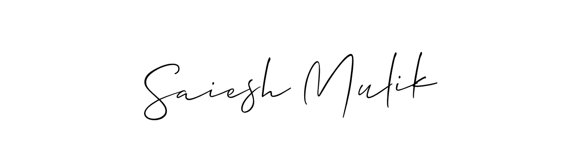 Create a beautiful signature design for name Saiesh Mulik. With this signature (Allison_Script) fonts, you can make a handwritten signature for free. Saiesh Mulik signature style 2 images and pictures png
