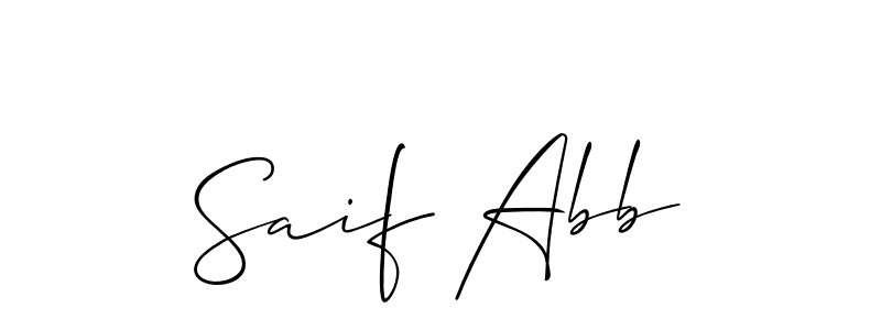 You should practise on your own different ways (Allison_Script) to write your name (Saif Abb) in signature. don't let someone else do it for you. Saif Abb signature style 2 images and pictures png