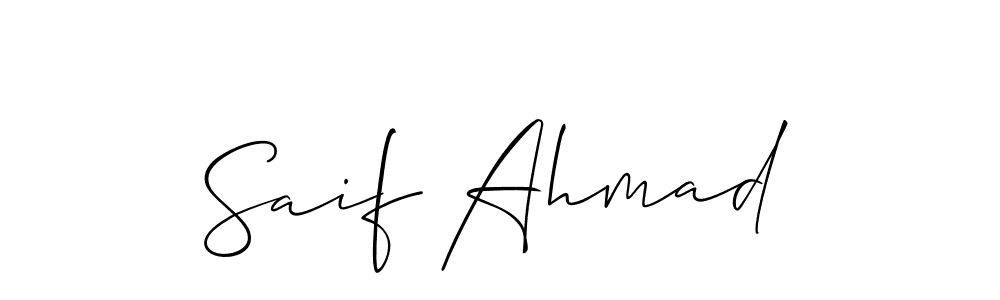 Use a signature maker to create a handwritten signature online. With this signature software, you can design (Allison_Script) your own signature for name Saif Ahmad. Saif Ahmad signature style 2 images and pictures png