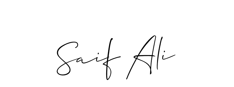 Use a signature maker to create a handwritten signature online. With this signature software, you can design (Allison_Script) your own signature for name Saif Ali. Saif Ali signature style 2 images and pictures png