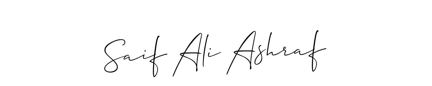 Allison_Script is a professional signature style that is perfect for those who want to add a touch of class to their signature. It is also a great choice for those who want to make their signature more unique. Get Saif Ali Ashraf name to fancy signature for free. Saif Ali Ashraf signature style 2 images and pictures png