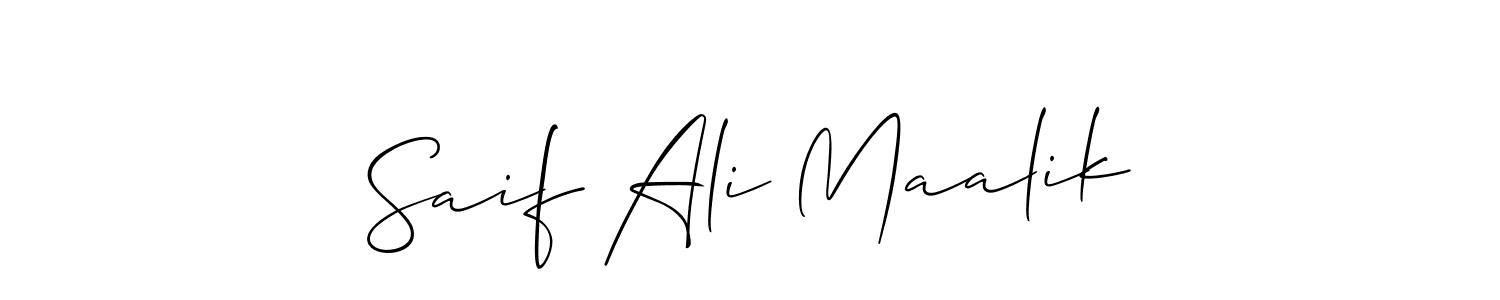 if you are searching for the best signature style for your name Saif Ali Maalik. so please give up your signature search. here we have designed multiple signature styles  using Allison_Script. Saif Ali Maalik signature style 2 images and pictures png