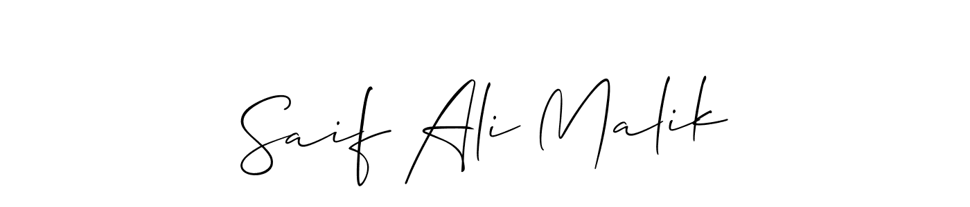 Also You can easily find your signature by using the search form. We will create Saif Ali Malik name handwritten signature images for you free of cost using Allison_Script sign style. Saif Ali Malik signature style 2 images and pictures png