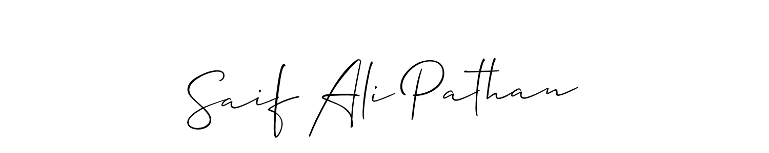 Also You can easily find your signature by using the search form. We will create Saif Ali Pathan name handwritten signature images for you free of cost using Allison_Script sign style. Saif Ali Pathan signature style 2 images and pictures png