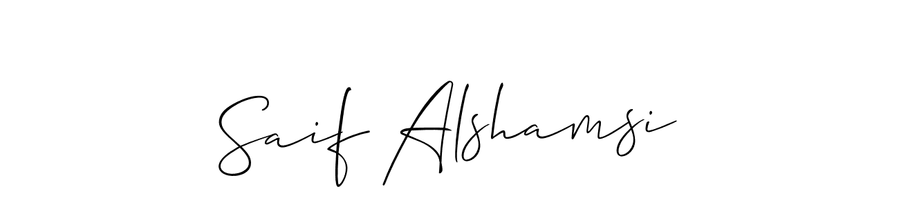 Design your own signature with our free online signature maker. With this signature software, you can create a handwritten (Allison_Script) signature for name Saif Alshamsi. Saif Alshamsi signature style 2 images and pictures png