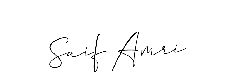 Use a signature maker to create a handwritten signature online. With this signature software, you can design (Allison_Script) your own signature for name Saif Amri. Saif Amri signature style 2 images and pictures png
