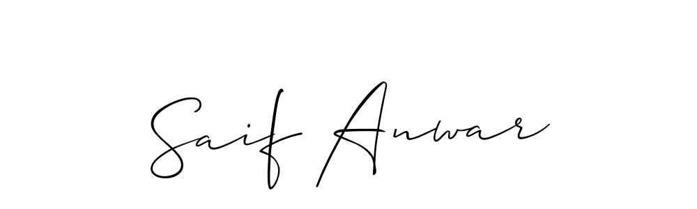 How to make Saif Anwar name signature. Use Allison_Script style for creating short signs online. This is the latest handwritten sign. Saif Anwar signature style 2 images and pictures png