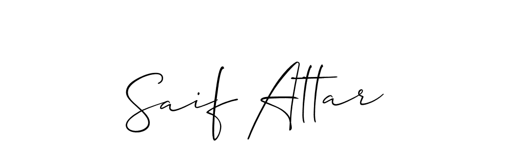 Make a beautiful signature design for name Saif Attar. With this signature (Allison_Script) style, you can create a handwritten signature for free. Saif Attar signature style 2 images and pictures png