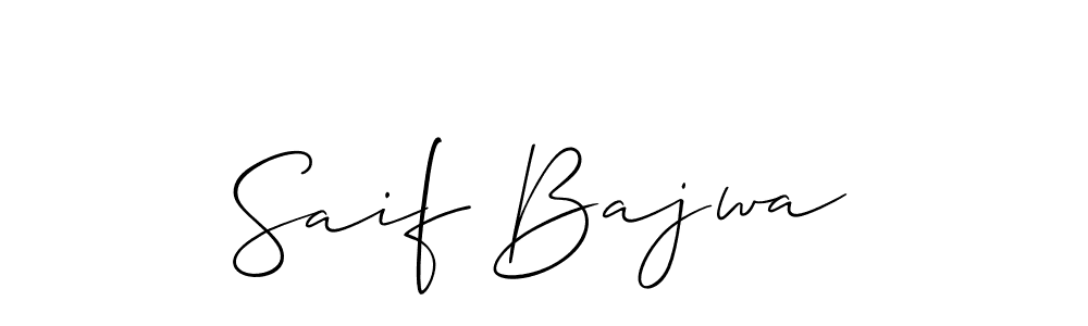 Use a signature maker to create a handwritten signature online. With this signature software, you can design (Allison_Script) your own signature for name Saif Bajwa. Saif Bajwa signature style 2 images and pictures png