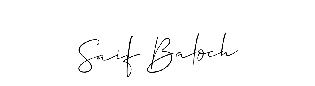 How to make Saif Baloch name signature. Use Allison_Script style for creating short signs online. This is the latest handwritten sign. Saif Baloch signature style 2 images and pictures png