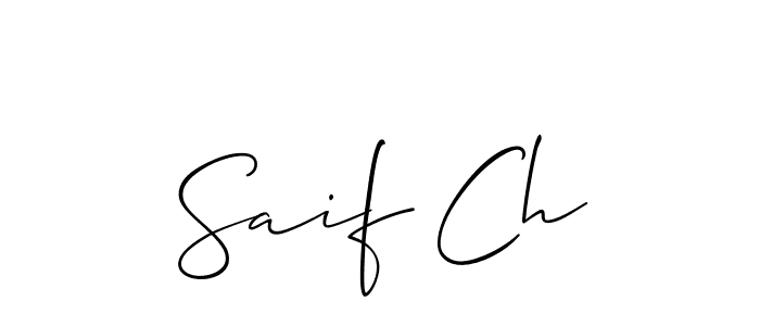 Saif Ch stylish signature style. Best Handwritten Sign (Allison_Script) for my name. Handwritten Signature Collection Ideas for my name Saif Ch. Saif Ch signature style 2 images and pictures png