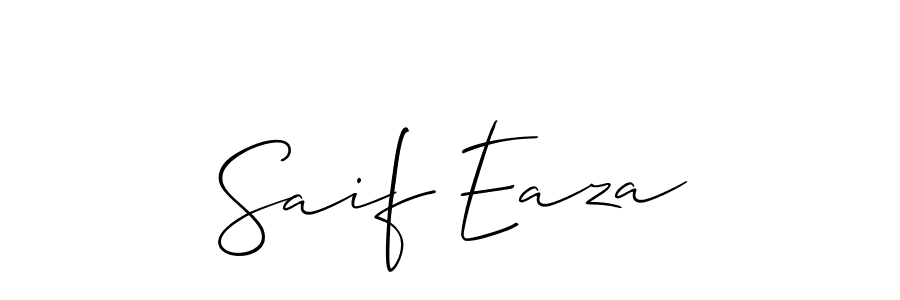 Also You can easily find your signature by using the search form. We will create Saif Eaza name handwritten signature images for you free of cost using Allison_Script sign style. Saif Eaza signature style 2 images and pictures png