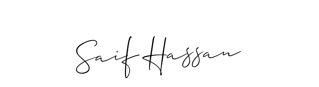 Saif Hassan stylish signature style. Best Handwritten Sign (Allison_Script) for my name. Handwritten Signature Collection Ideas for my name Saif Hassan. Saif Hassan signature style 2 images and pictures png