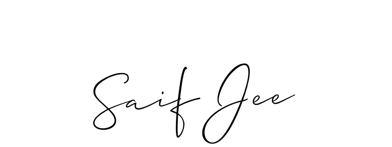 Make a beautiful signature design for name Saif Jee. With this signature (Allison_Script) style, you can create a handwritten signature for free. Saif Jee signature style 2 images and pictures png