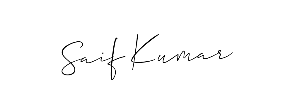 The best way (Allison_Script) to make a short signature is to pick only two or three words in your name. The name Saif Kumar include a total of six letters. For converting this name. Saif Kumar signature style 2 images and pictures png