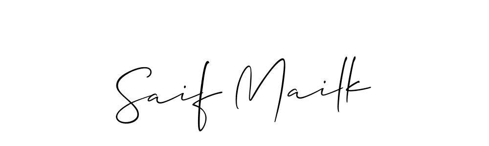 Create a beautiful signature design for name Saif Mailk. With this signature (Allison_Script) fonts, you can make a handwritten signature for free. Saif Mailk signature style 2 images and pictures png