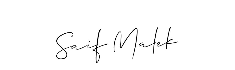Use a signature maker to create a handwritten signature online. With this signature software, you can design (Allison_Script) your own signature for name Saif Malek. Saif Malek signature style 2 images and pictures png