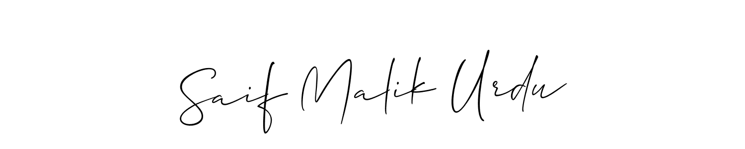 Similarly Allison_Script is the best handwritten signature design. Signature creator online .You can use it as an online autograph creator for name Saif Malik Urdu. Saif Malik Urdu signature style 2 images and pictures png