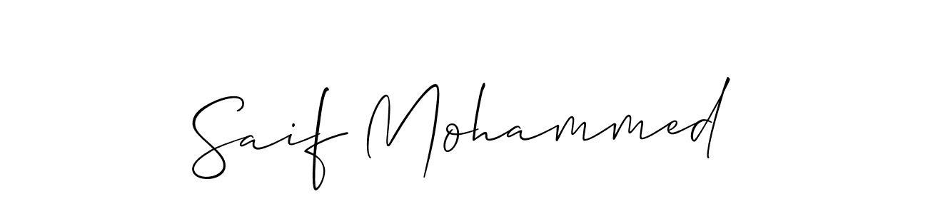 Use a signature maker to create a handwritten signature online. With this signature software, you can design (Allison_Script) your own signature for name Saif Mohammed. Saif Mohammed signature style 2 images and pictures png