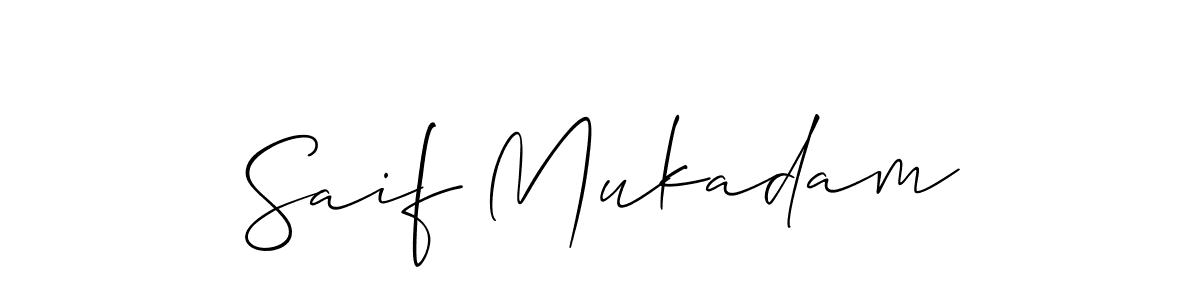 You should practise on your own different ways (Allison_Script) to write your name (Saif Mukadam) in signature. don't let someone else do it for you. Saif Mukadam signature style 2 images and pictures png
