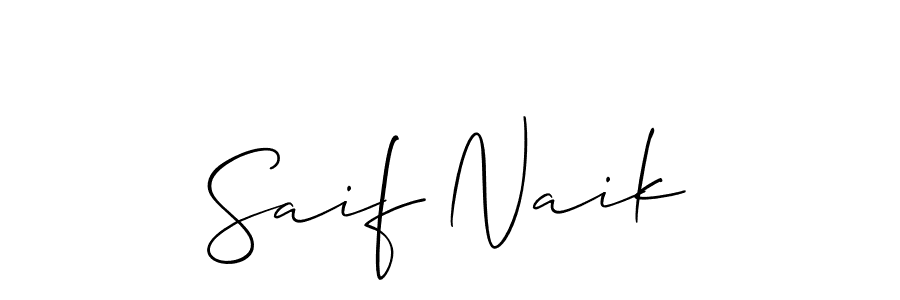 Allison_Script is a professional signature style that is perfect for those who want to add a touch of class to their signature. It is also a great choice for those who want to make their signature more unique. Get Saif Naik name to fancy signature for free. Saif Naik signature style 2 images and pictures png